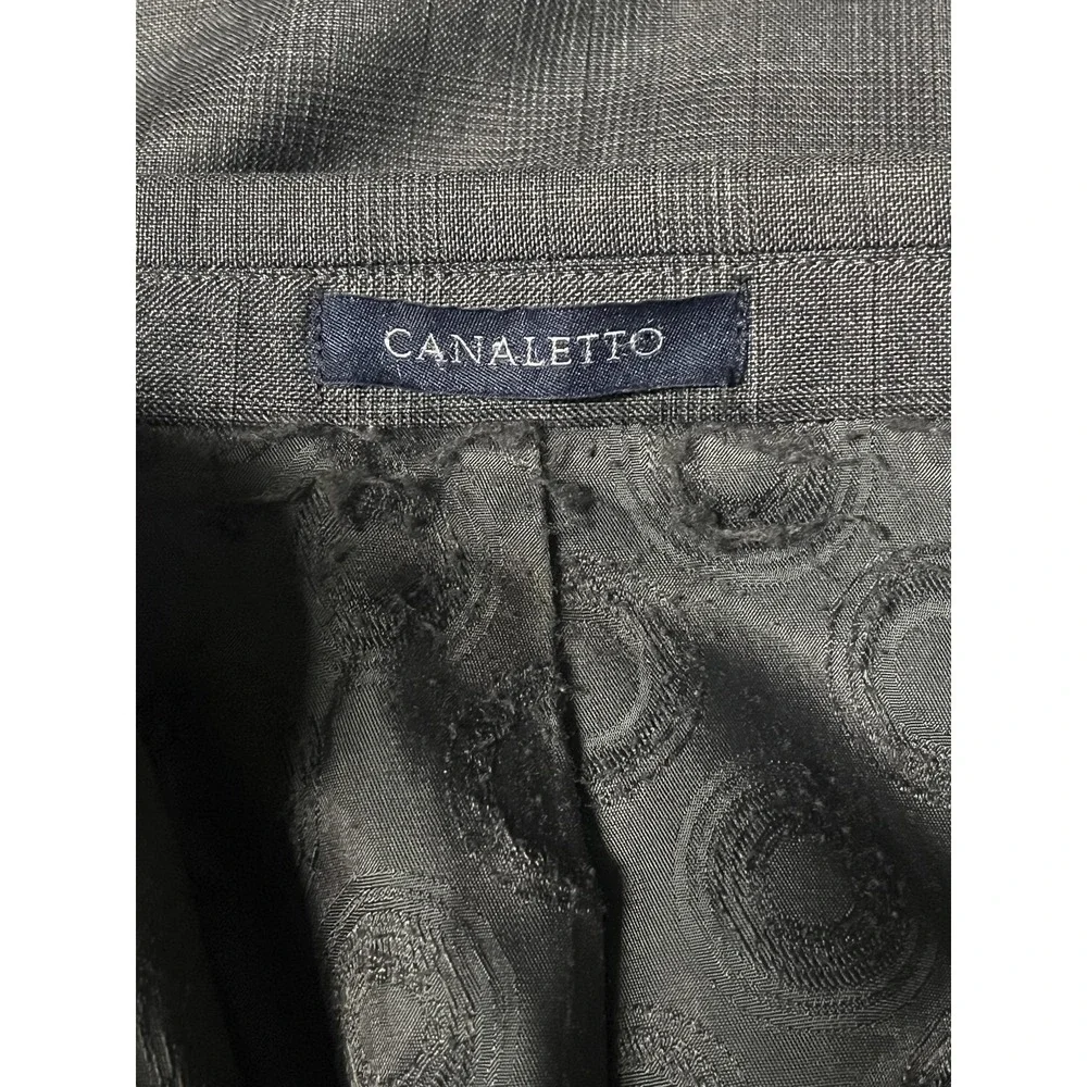 Canaletto Blazer Jacket Mens 46 Gray Wool Check Reda Super 150s Fabric Suit